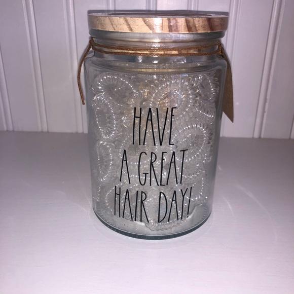 Rae Dunn Have A Great Hair Day Rainbow Glass Jar - Picture 1 of 3